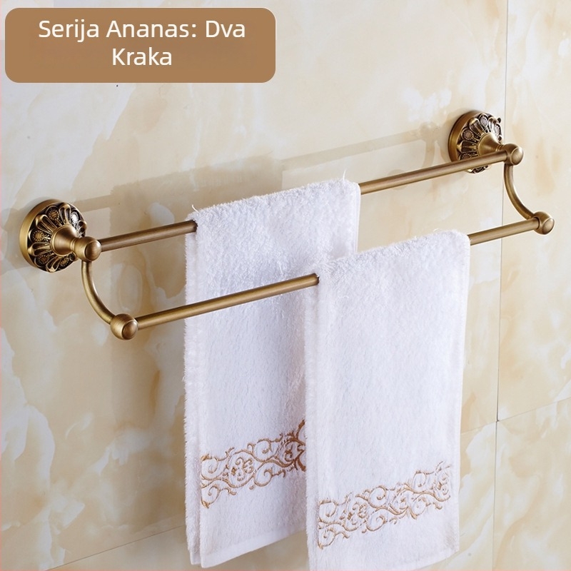 Držač ručnika od bakra, brušena površina, moderni minimalistički stil, dvodijelni komplet, Mutual Leap