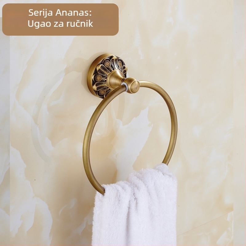 Držač ručnika od bakra, brušena površina, moderni minimalistički stil, dvodijelni komplet, Mutual Leap