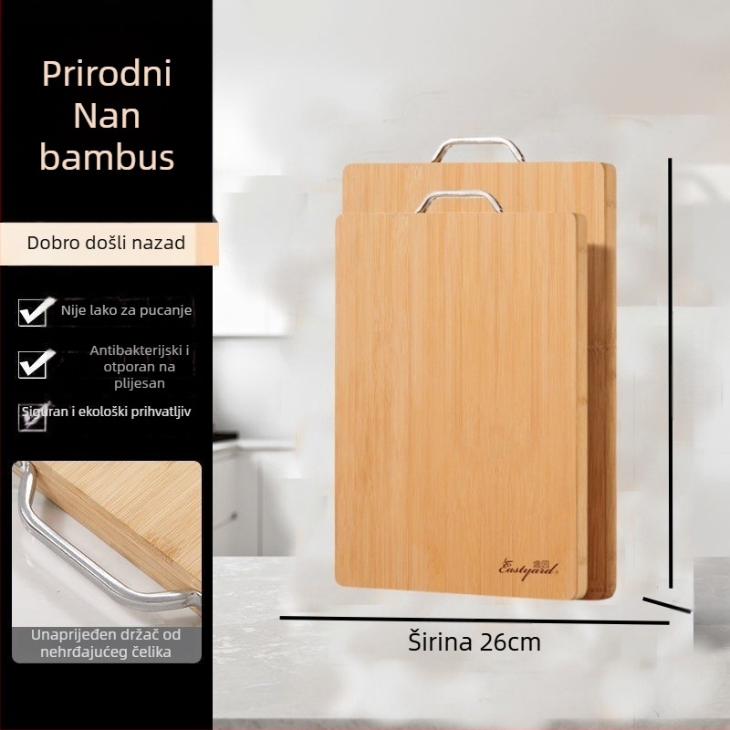 Daska za rezanje od bambusa s protukliznom površinom, antibakterijska i otporna na plijesan