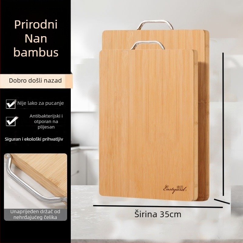 Daska za rezanje od bambusa s protukliznom površinom, antibakterijska i otporna na plijesan