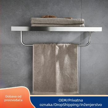 Set kupaonice od nehrđajućeg čelika s brušenim završetkom: držač za odjeću, držač ručnika, držač maramica, držač čaša — šest dijelova ili više, Strong Road