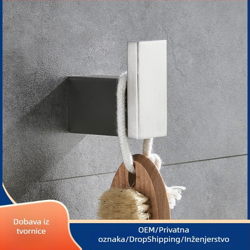 Set kupaonice od nehrđajućeg čelika s brušenim završetkom: držač za odjeću, držač ručnika, držač maramica, držač čaša — šest dijelova ili više, Strong Road