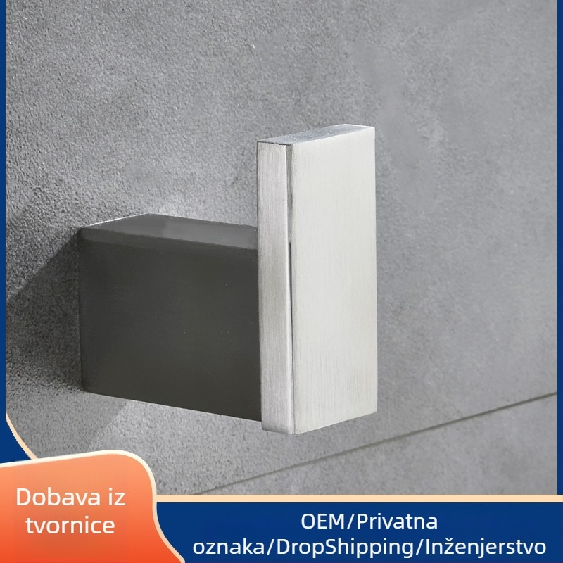 Set kupaonice od nehrđajućeg čelika s brušenim završetkom: držač za odjeću, držač ručnika, držač maramica, držač čaša — šest dijelova ili više, Strong Road