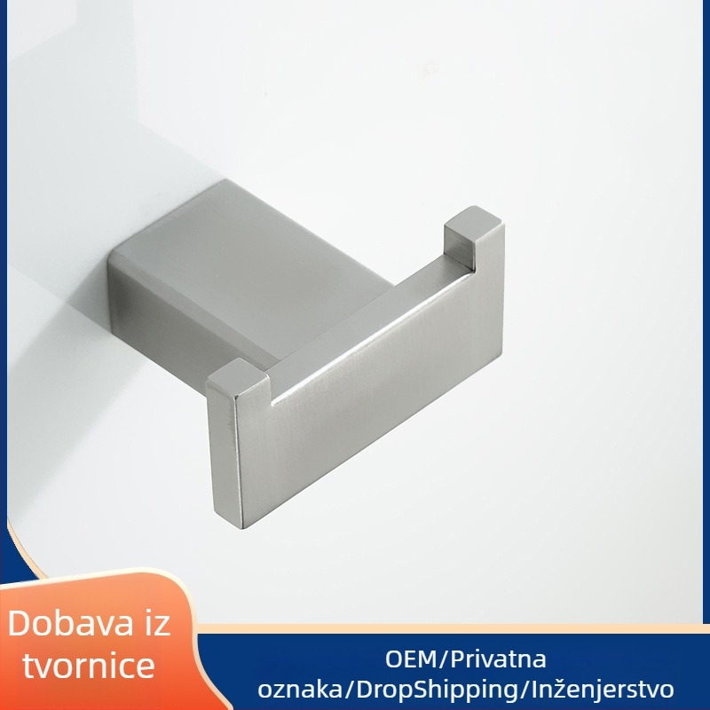 Set kupaonice od nehrđajućeg čelika s brušenim završetkom: držač za odjeću, držač ručnika, držač maramica, držač čaša — šest dijelova ili više, Strong Road