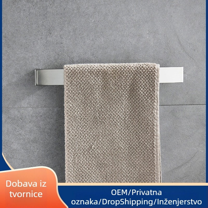 Set kupaonice od nehrđajućeg čelika s brušenim završetkom: držač za odjeću, držač ručnika, držač maramica, držač čaša — šest dijelova ili više, Strong Road