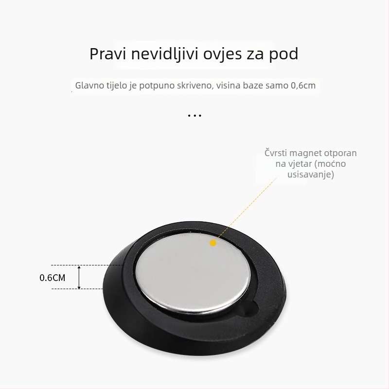 Skriveni podni zaustavljač vrata od nehrđajućeg čelika 304, završna obrada polirana/elektropolirana, ugradnja na pod, skrivena konstrukcija, ručno upravljanje