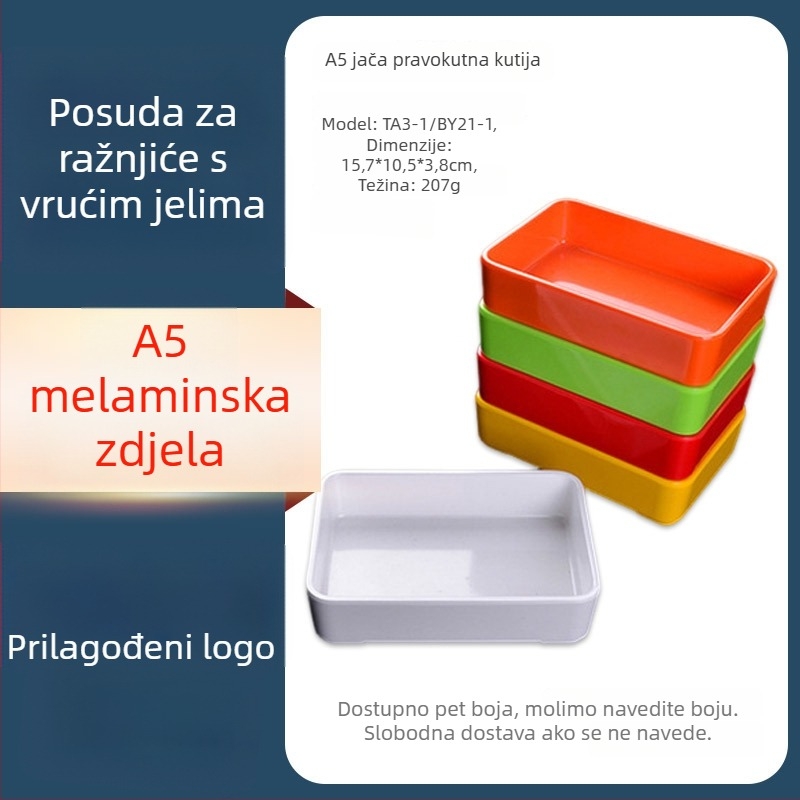 Melamin tanjur za hot pot za izlaganje – nepravilnog oblika, višestruki uzorak, moderan jednostavan stil, pogodan za umake za namakanje i roštilj
