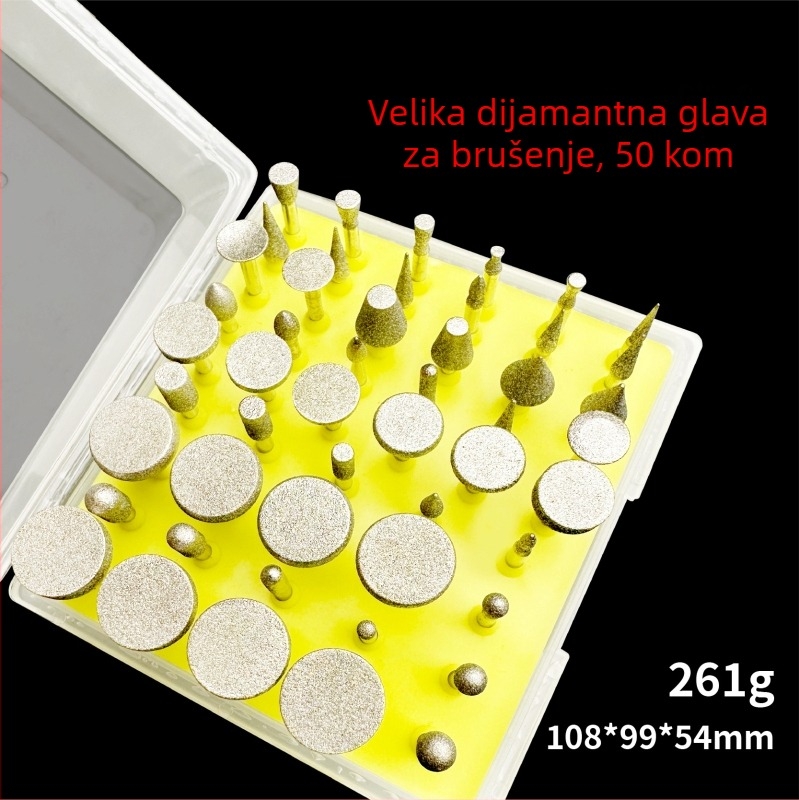 Dijamantna igla za brušenje jade – uklanjanje ljuske, poliranje, bušenje, DIY zanati, graviranje; alat s velikom glavom štapa; Yunbei, 20.000 rpm, za druge materijale, za brusne diskove