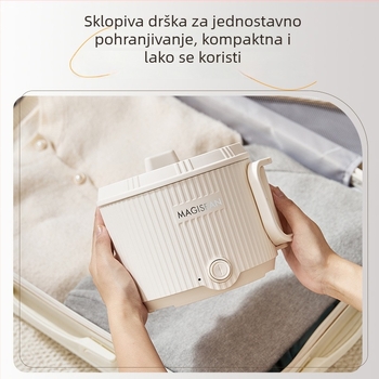 Električni mini lonac za dom — prženje i kuhanje, dvostruki dizajn, unutarnji lonac s keramičkim premazom, uklonjivi i perivi liner, upravljanje gumbima