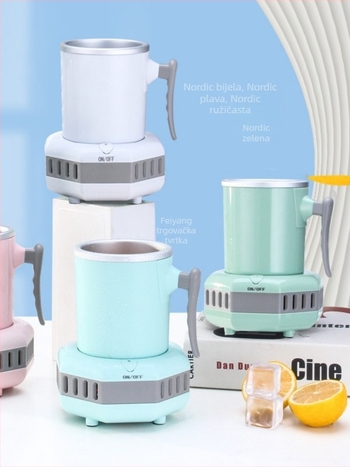 Prijenosni mini čaša za hlađenje napitaka – brzo hlađenje, 220V, za ured, dom i automobil