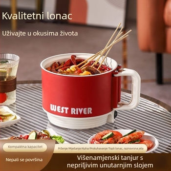 Potpuno automatni električni lonac za paru i kuhanje s integriranim dizajnom; višenamjenski lonac za rezance, okrugli oblik, odvojivi i perivi dijelovi