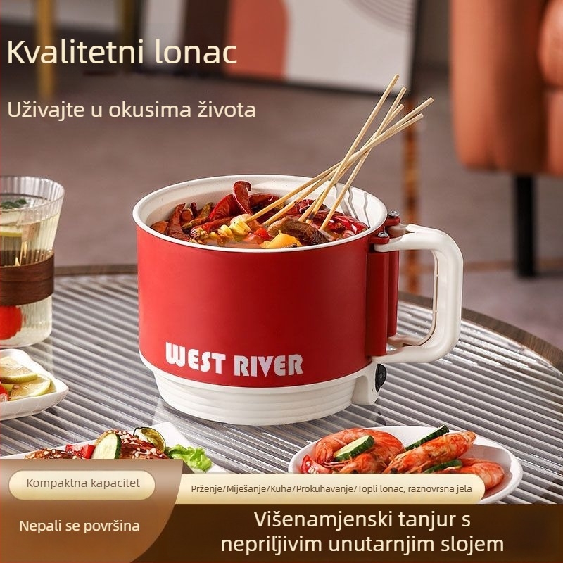 Potpuno automatni električni lonac za paru i kuhanje s integriranim dizajnom; višenamjenski lonac za rezance, okrugli oblik, odvojivi i perivi dijelovi
