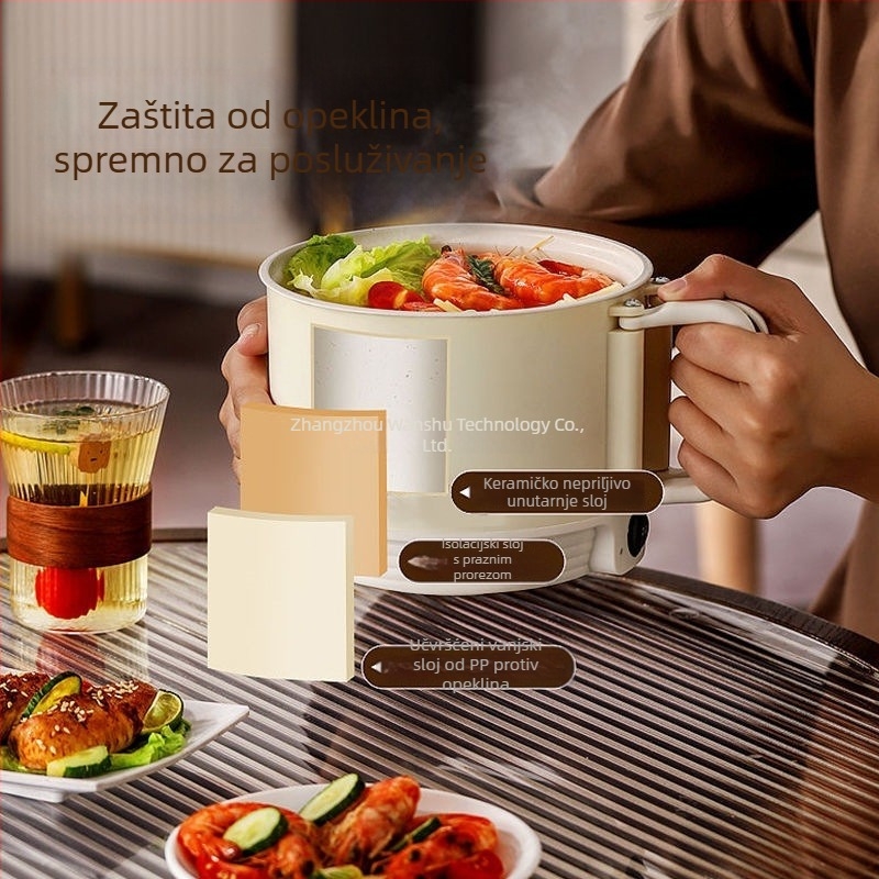 Potpuno automatni električni lonac za paru i kuhanje s integriranim dizajnom; višenamjenski lonac za rezance, okrugli oblik, odvojivi i perivi dijelovi