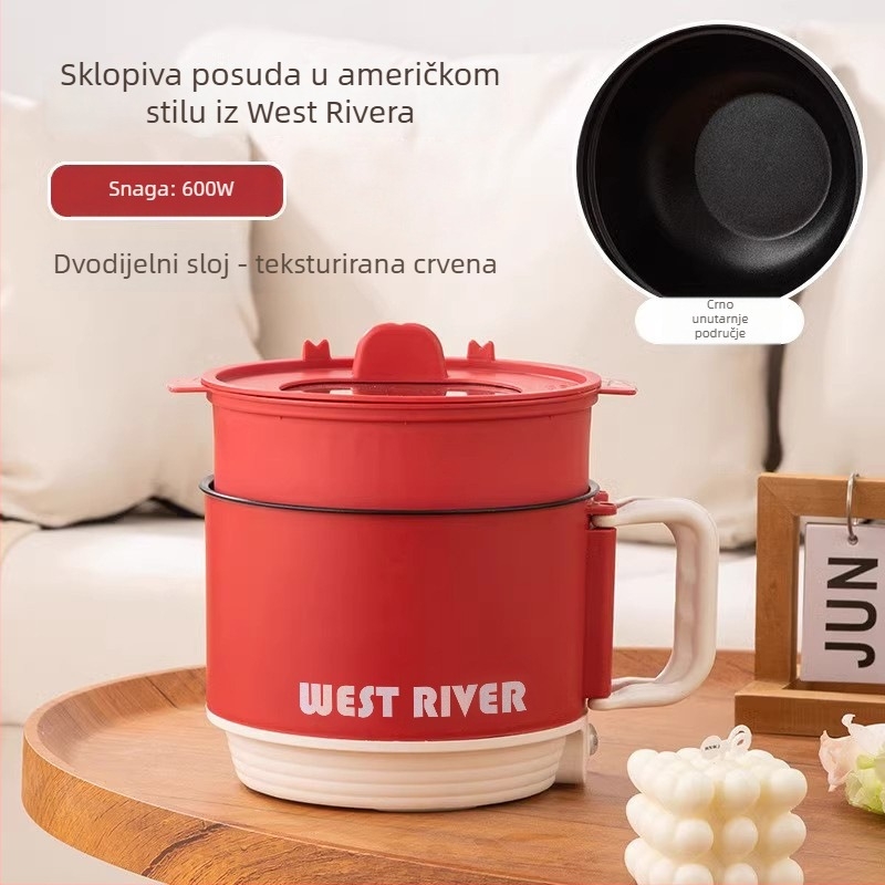 Potpuno automatni električni lonac za paru i kuhanje s integriranim dizajnom; višenamjenski lonac za rezance, okrugli oblik, odvojivi i perivi dijelovi