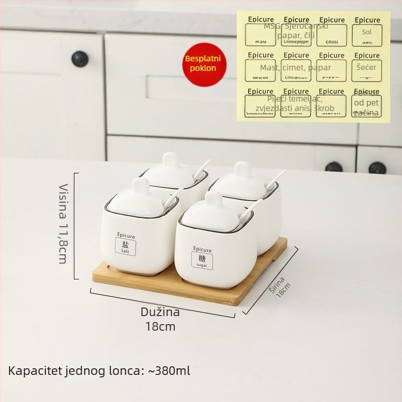 Set keramičkih posuda za začine — stil lagani luksuz, materijal keramika, bez prilagođavanja