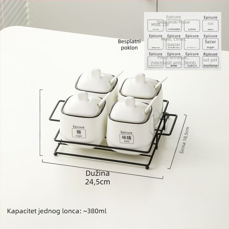 Set keramičkih posuda za začine — stil lagani luksuz, materijal keramika, bez prilagođavanja