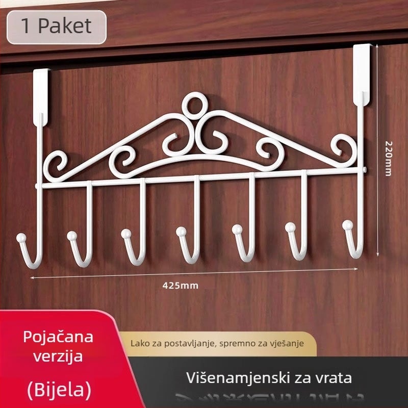 Bezbušna vješalica za vrata s regalom za kuhinju i kupaonu, nehrđajući čelik, zidni monter, bez bušenja, bez tragova, vješalica za kapute i šešire; CE certifikat; šifra proizvoda 250711baihuo-14lr