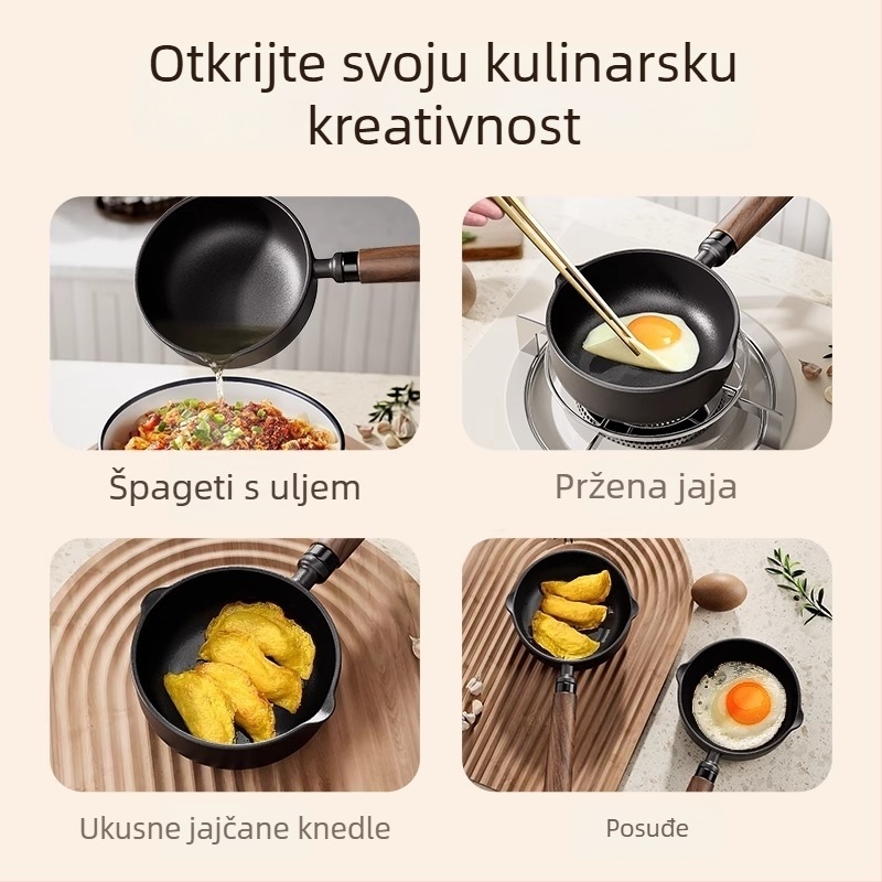 Lijevano željezno duboko tava za izlijevanje ulja, neprijanjajuća, model 985