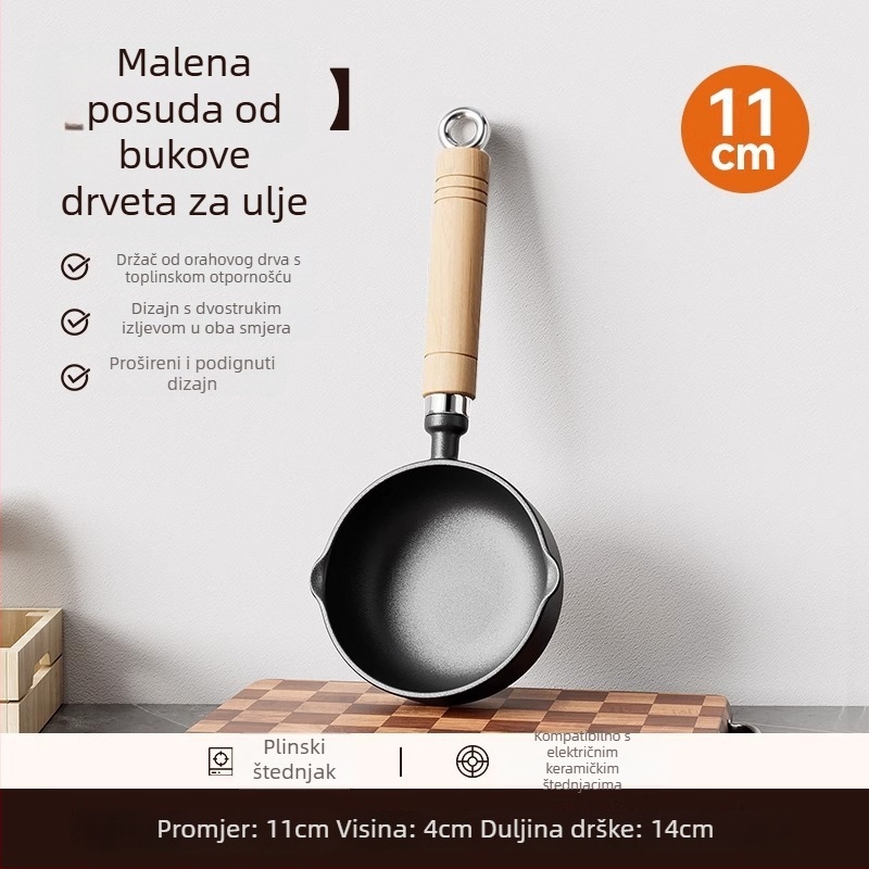 Lijevano željezno duboko tava za izlijevanje ulja, neprijanjajuća, model 985