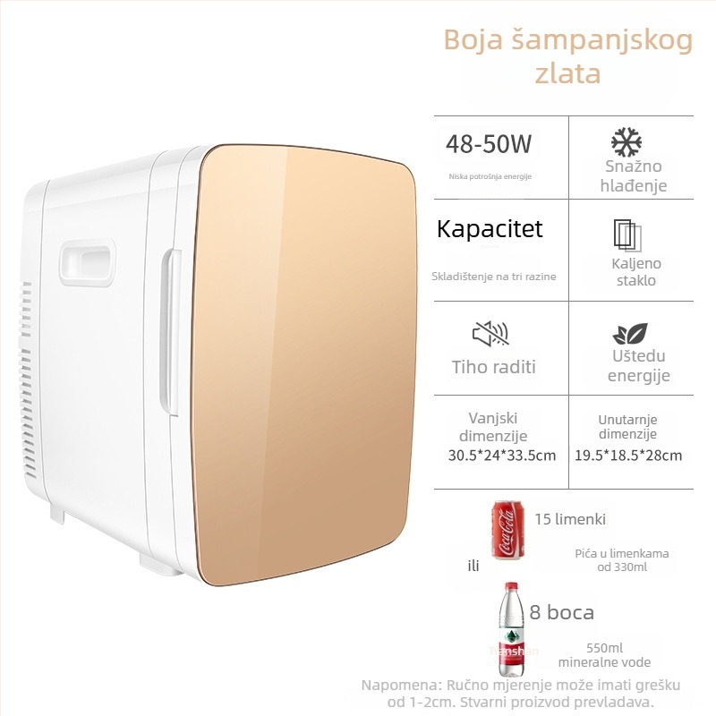 Poluvodički automobilni frižider | 50W, 12V/220V, 2°C hlađenje, 65°C grijanje, plastično kućište