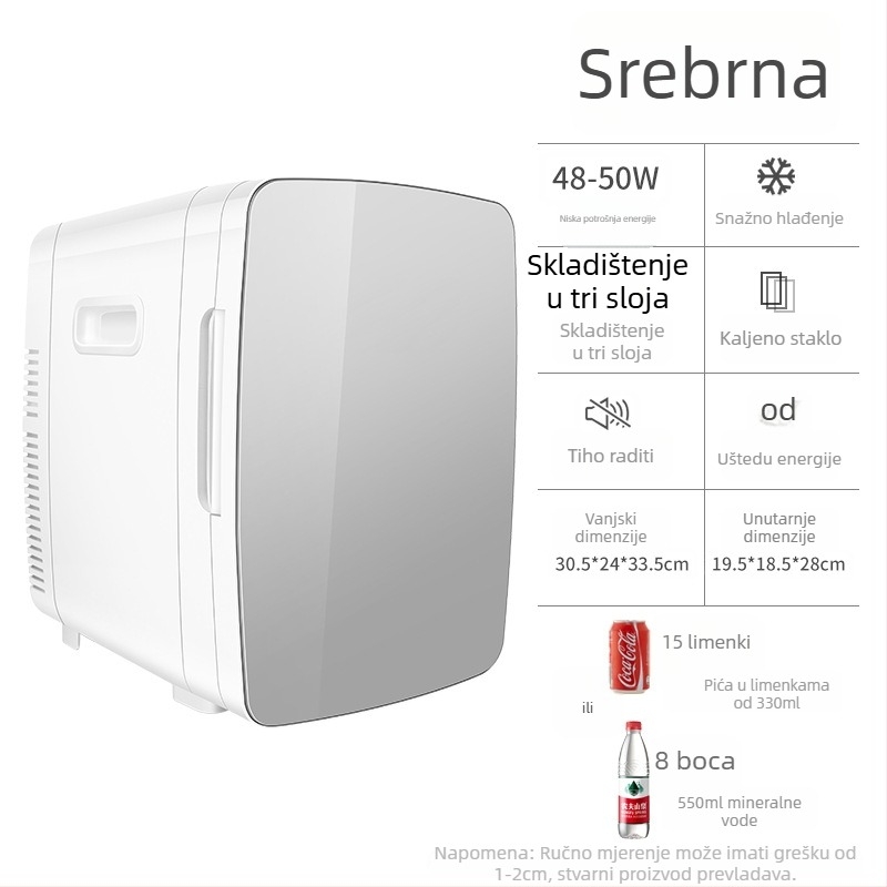 Poluvodički automobilni frižider | 50W, 12V/220V, 2°C hlađenje, 65°C grijanje, plastično kućište