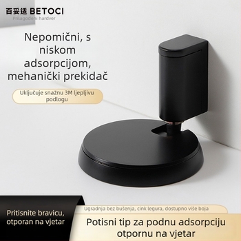Stoper za vrata, kazetnog tipa, bez magnetskog svojstva, od cinkovog legura, postavljen na podu, ručno upravljanje, za vrata spavaće sobe