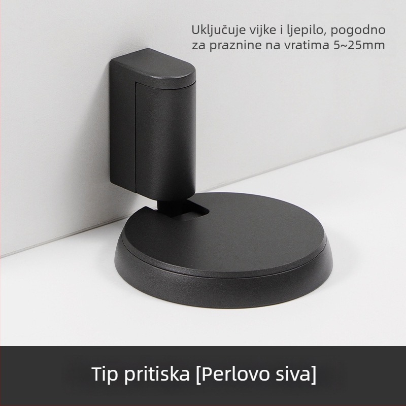 Stoper za vrata, kazetnog tipa, bez magnetskog svojstva, od cinkovog legura, postavljen na podu, ručno upravljanje, za vrata spavaće sobe