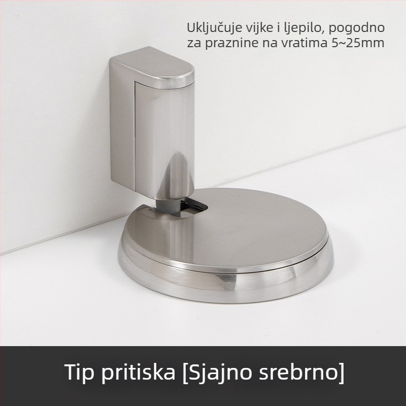 Stoper za vrata, kazetnog tipa, bez magnetskog svojstva, od cinkovog legura, postavljen na podu, ručno upravljanje, za vrata spavaće sobe
