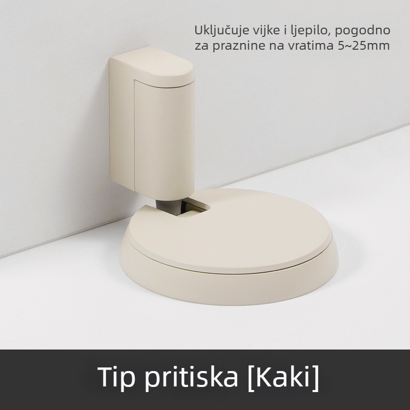 Stoper za vrata, kazetnog tipa, bez magnetskog svojstva, od cinkovog legura, postavljen na podu, ručno upravljanje, za vrata spavaće sobe