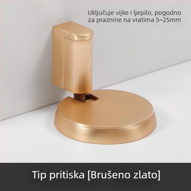 Stoper za vrata, kazetnog tipa, bez magnetskog svojstva, od cinkovog legura, postavljen na podu, ručno upravljanje, za vrata spavaće sobe
