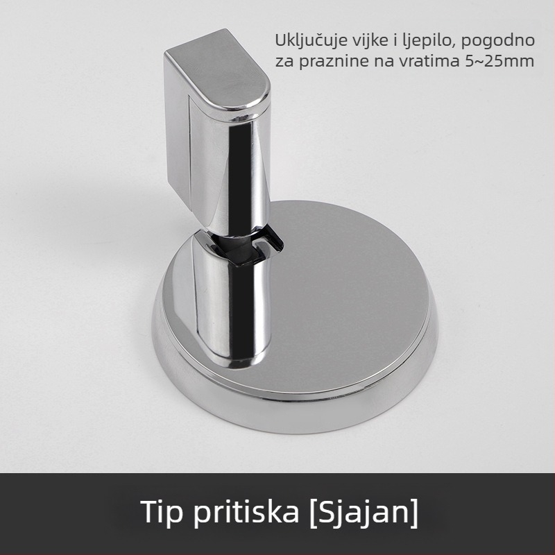 Stoper za vrata, kazetnog tipa, bez magnetskog svojstva, od cinkovog legura, postavljen na podu, ručno upravljanje, za vrata spavaće sobe