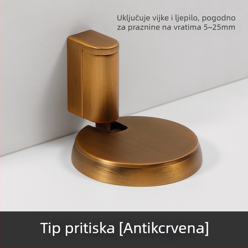 Stoper za vrata, kazetnog tipa, bez magnetskog svojstva, od cinkovog legura, postavljen na podu, ručno upravljanje, za vrata spavaće sobe