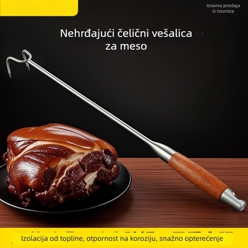 Nehrđajući čelični mesni kuk s dugačkim ručkom za kuhano, prženo i dinstano meso