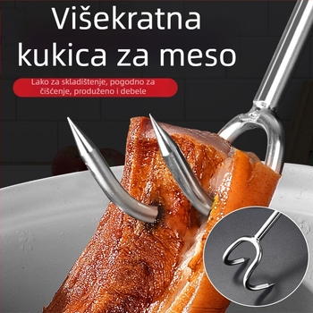 Nehrđajući čelični mesni kuk s dugačkim ručkom za kuhano, prženo i dinstano meso