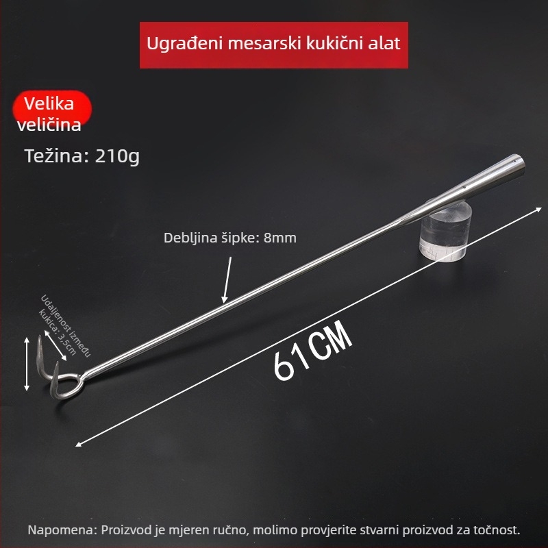 Nehrđajući čelični mesni kuk s dugačkim ručkom za kuhano, prženo i dinstano meso