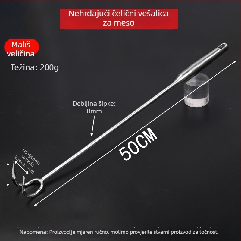 Nehrđajući čelični mesni kuk s dugačkim ručkom za kuhano, prženo i dinstano meso