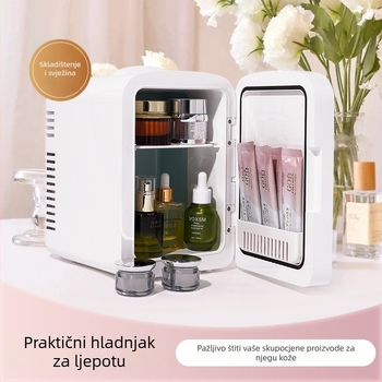 Mini auto hladnjak s LED ogledalom, 12V, 42W, kapacitet 4L, dvostruka upotreba: auto i dom