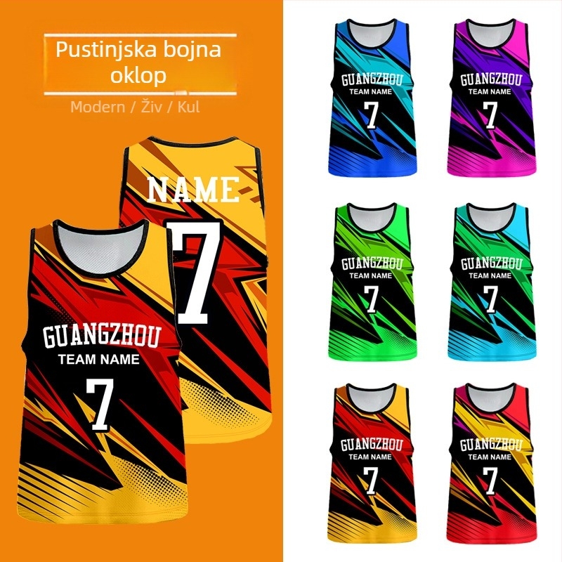 Poliester mrežasti trening prsluk za nogomet, prilagodljiv, brend Nine Moves, uzrast 6–40, pogodan za nogomet