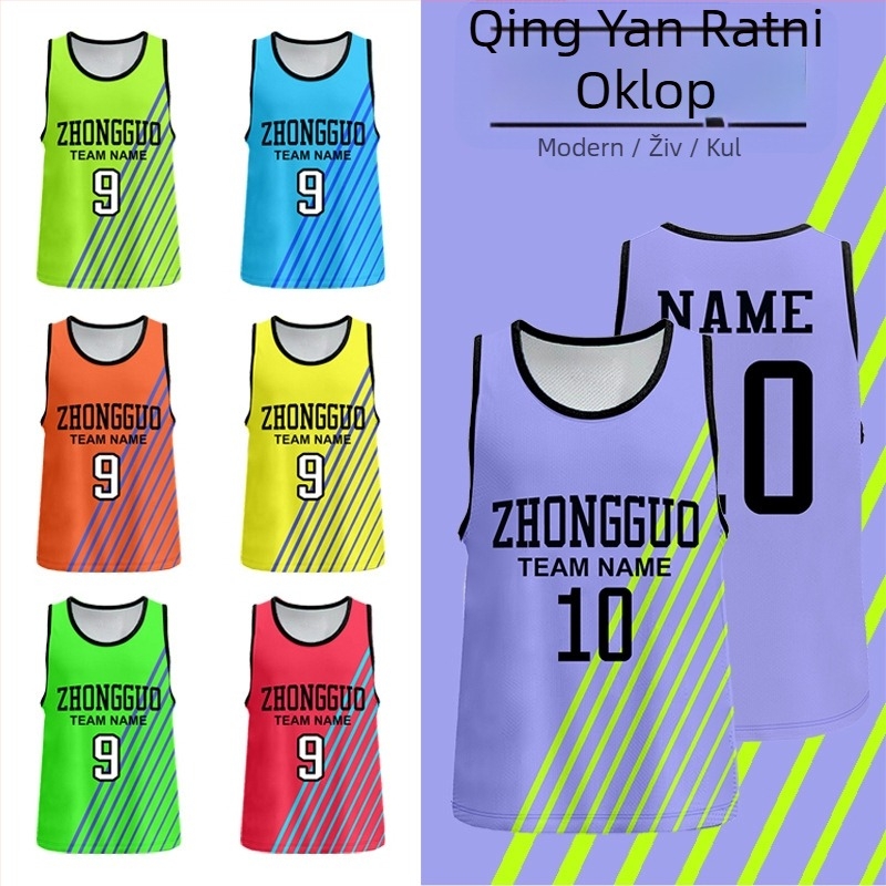 Poliester mrežasti trening prsluk za nogomet, prilagodljiv, brend Nine Moves, uzrast 6–40, pogodan za nogomet