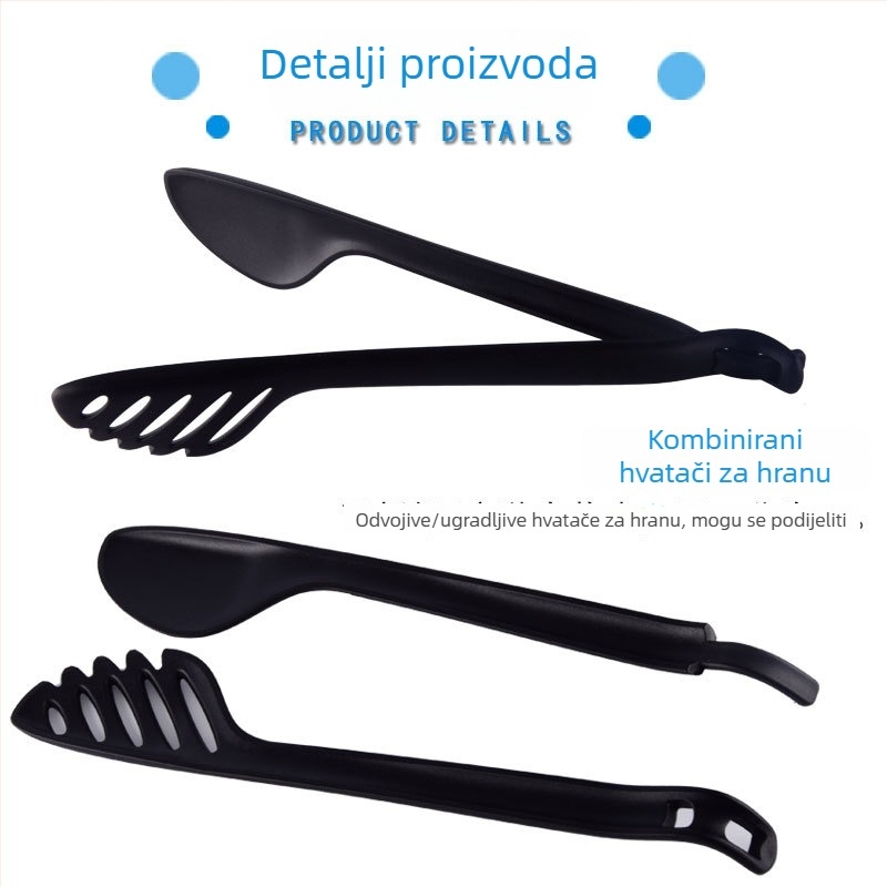 Nylon set kuhinjskih alata: špatula i žlica, s ručkom od najlona, otporan na visoke temperature