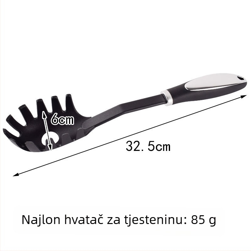 Nylon set kuhinjskih alata: špatula i žlica, s ručkom od najlona, otporan na visoke temperature
