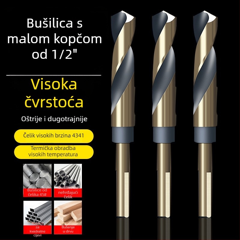 M43 kobaltno twist svrdlo, 1/2 inčni osovinski, za nehrđajući čelik i željezne legure, svrdlo-reamer