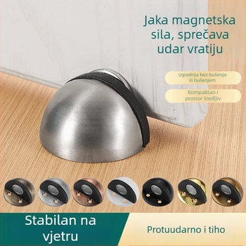 Antikolizijski magnetski držač za vrata, podno postavljen, CT-02 ugradnja, model 60, nehrđajući čelik s elektroplatom, ručno upravljanje, moderan i jednostavan stil, Delgu