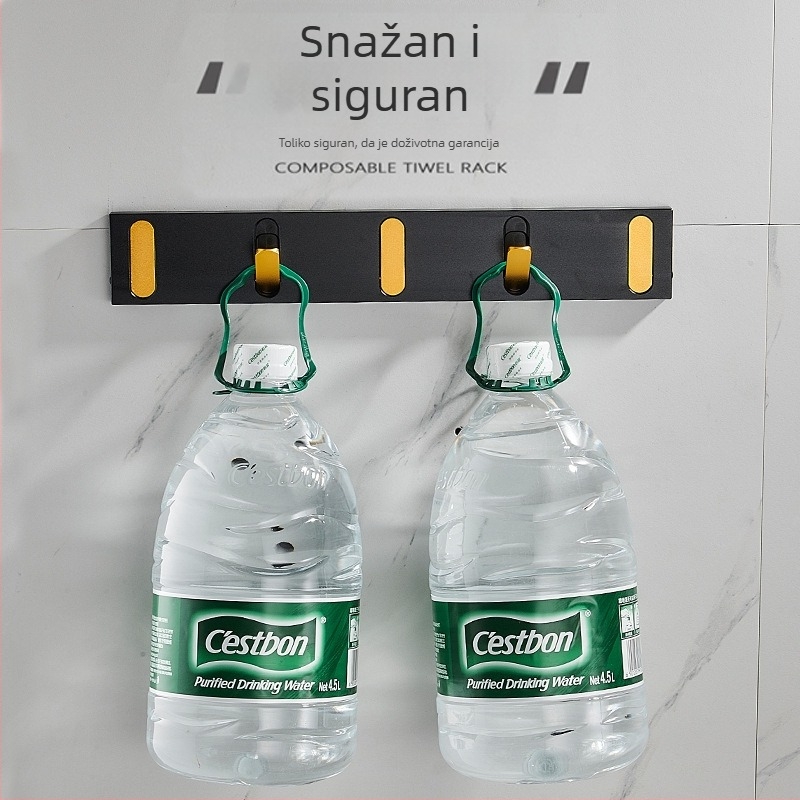 Nevidljiva vješalica za kapute, zidna, bez bušenja, sklopna, od Space aluminija, anodizirani završetak, moderan dizajn