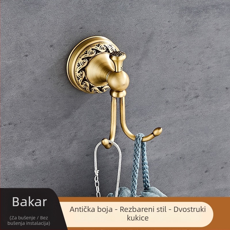 Evropskog stila antik dvostruka zidna vješalica, bez čavlića, šest komada u kompletu