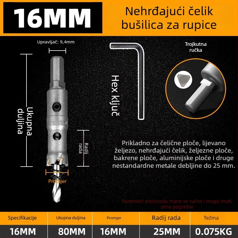 Topson Karbidni Otvarač Rupa za Željezo – Industrijske Kvalitete, Otporan na Habanje, Nehrđajući Čelik