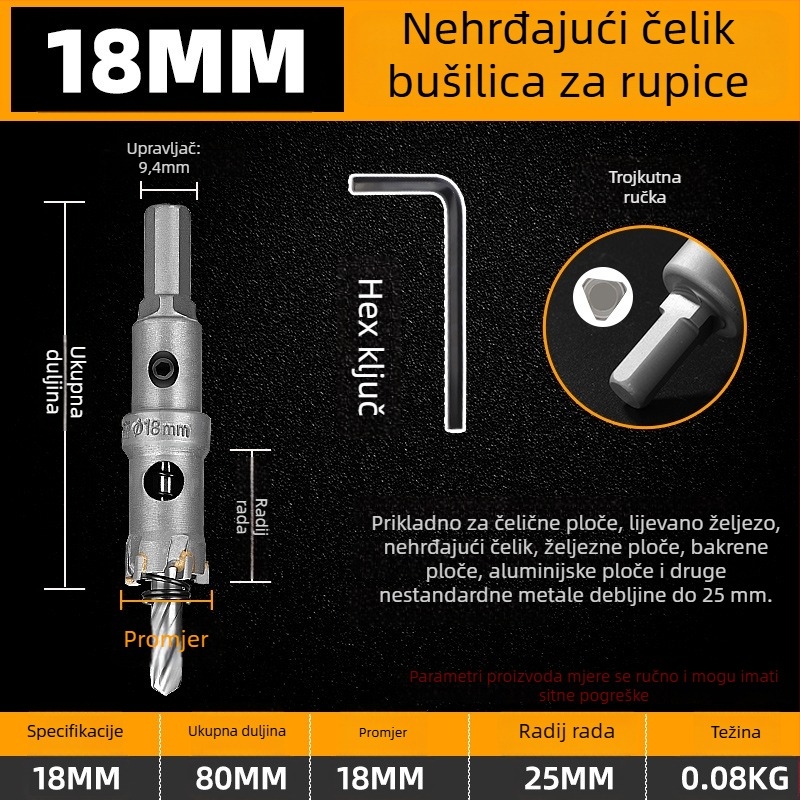 Topson Karbidni Otvarač Rupa za Željezo – Industrijske Kvalitete, Otporan na Habanje, Nehrđajući Čelik
