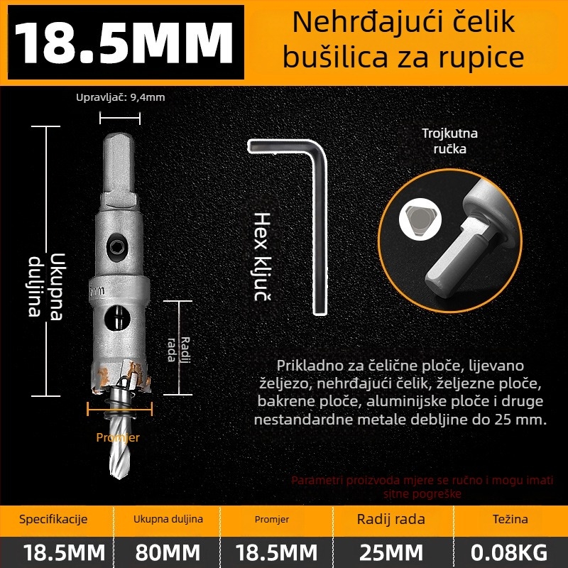 Topson Karbidni Otvarač Rupa za Željezo – Industrijske Kvalitete, Otporan na Habanje, Nehrđajući Čelik