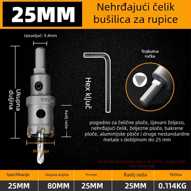 Topson Karbidni Otvarač Rupa za Željezo – Industrijske Kvalitete, Otporan na Habanje, Nehrđajući Čelik