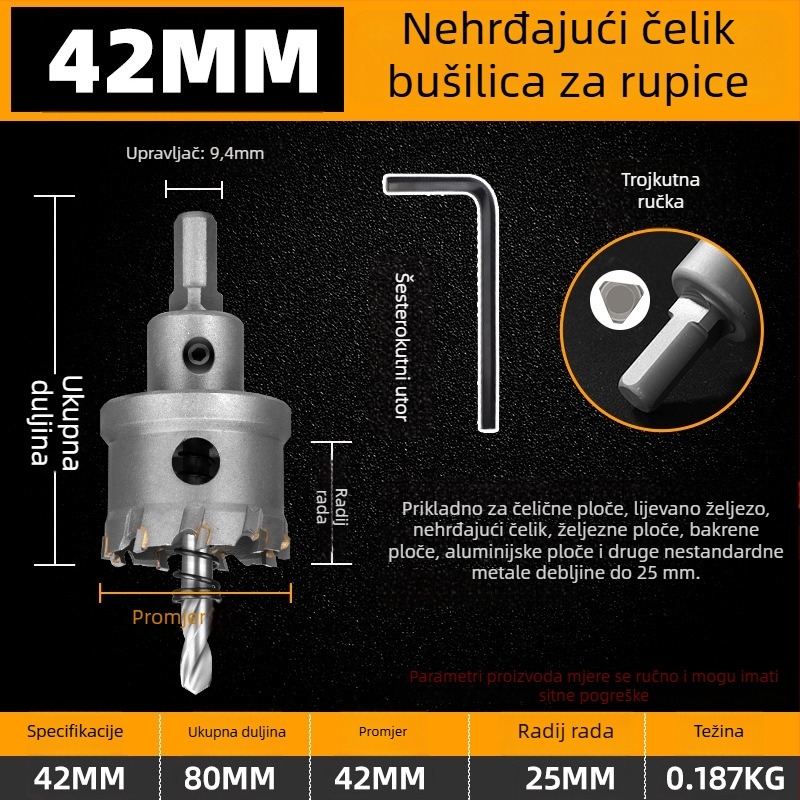 Topson Karbidni Otvarač Rupa za Željezo – Industrijske Kvalitete, Otporan na Habanje, Nehrđajući Čelik